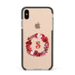 Personalised Initial Floral Wreath Apple iPhone Xs Max Impact Case Black Edge on Gold Phone