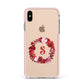 Personalised Initial Floral Wreath Apple iPhone Xs Max Impact Case Pink Edge on Gold Phone