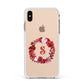 Personalised Initial Floral Wreath Apple iPhone Xs Max Impact Case White Edge on Gold Phone