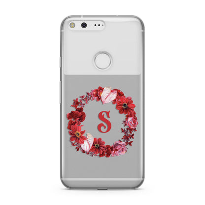 Personalised Initial Floral Wreath Google Pixel Case