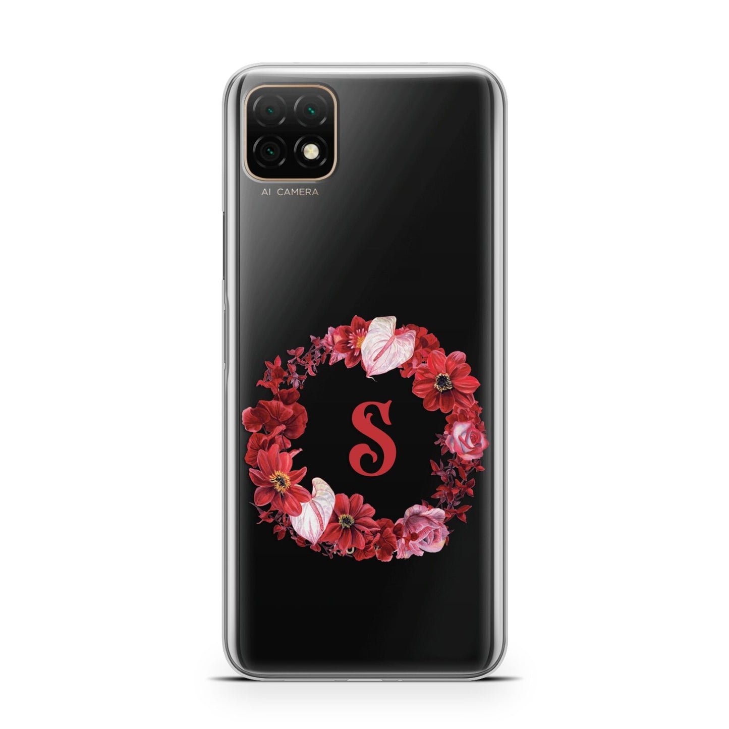 Personalised Initial Floral Wreath Huawei Enjoy 20 Phone Case