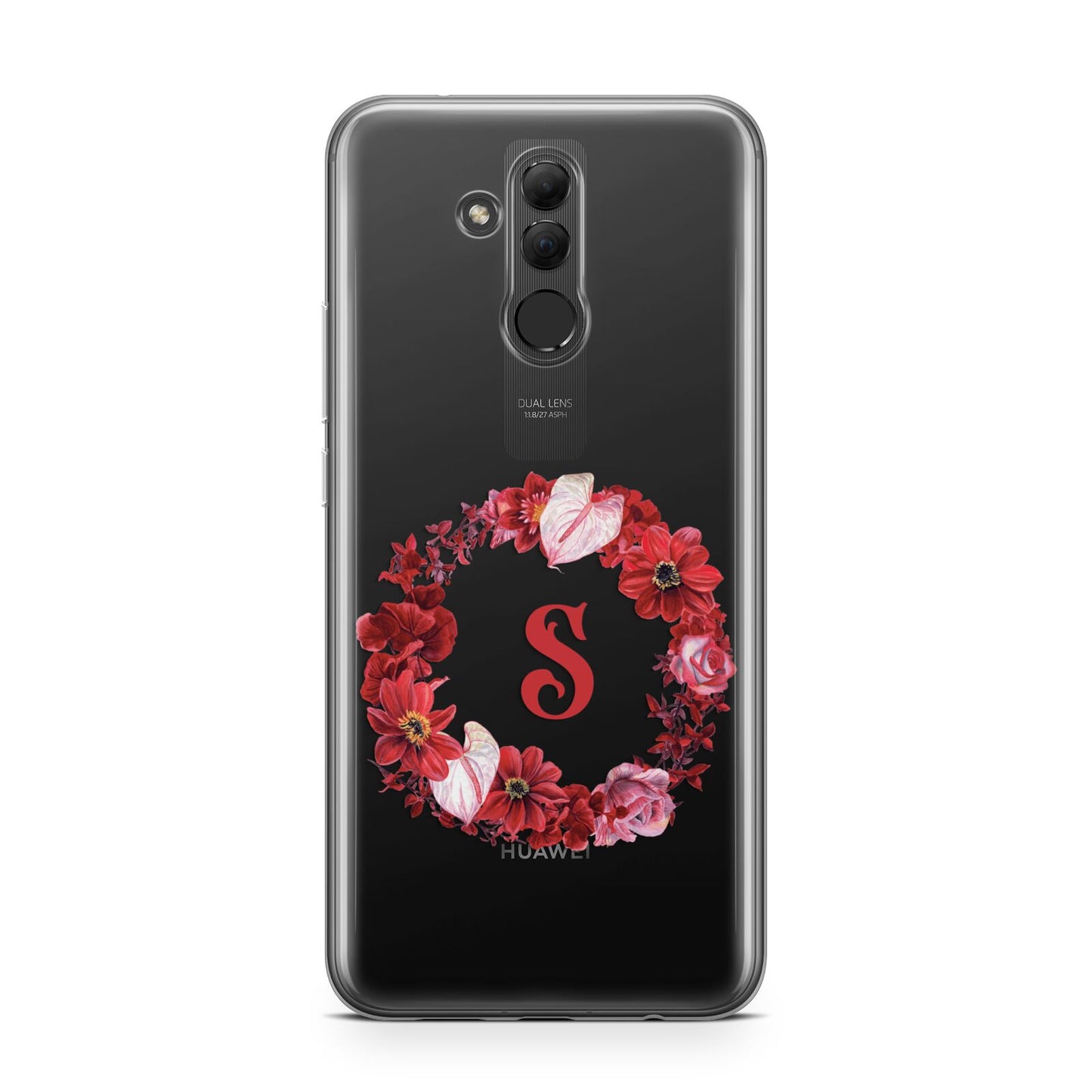 Personalised Initial Floral Wreath Huawei Mate 20 Lite