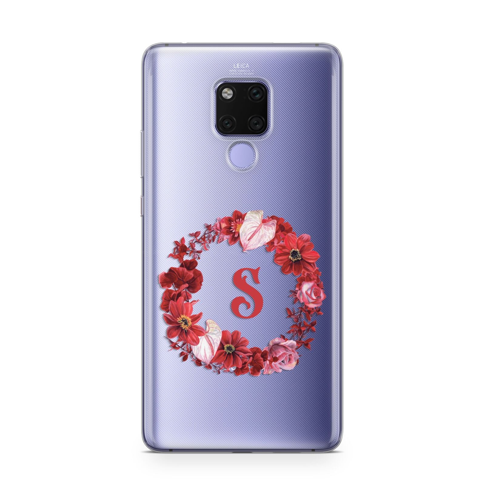 Personalised Initial Floral Wreath Huawei Mate 20X Phone Case