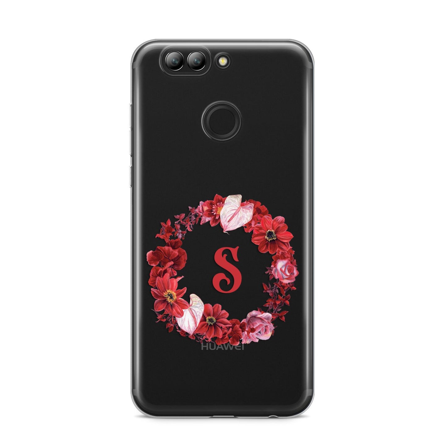 Personalised Initial Floral Wreath Huawei Nova 2s Phone Case