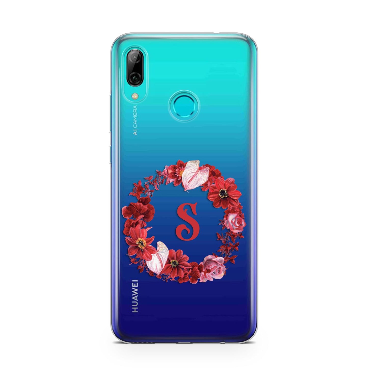 Personalised Initial Floral Wreath Huawei P Smart 2019 Case