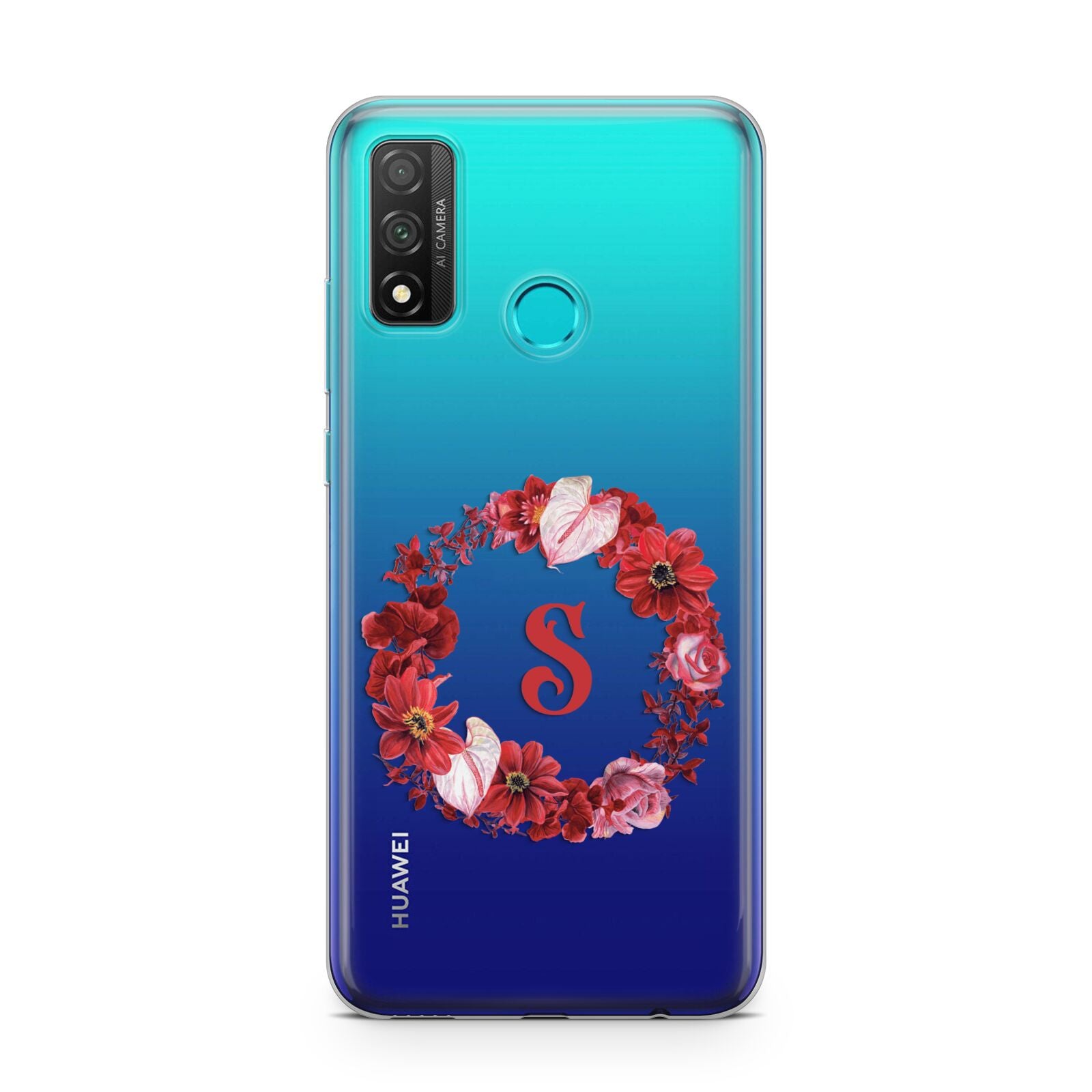 Personalised Initial Floral Wreath Huawei P Smart 2020