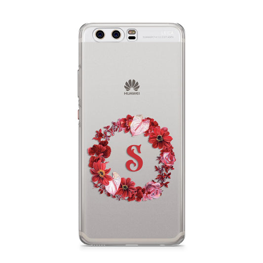 Personalised Initial Floral Wreath Huawei P10 Phone Case