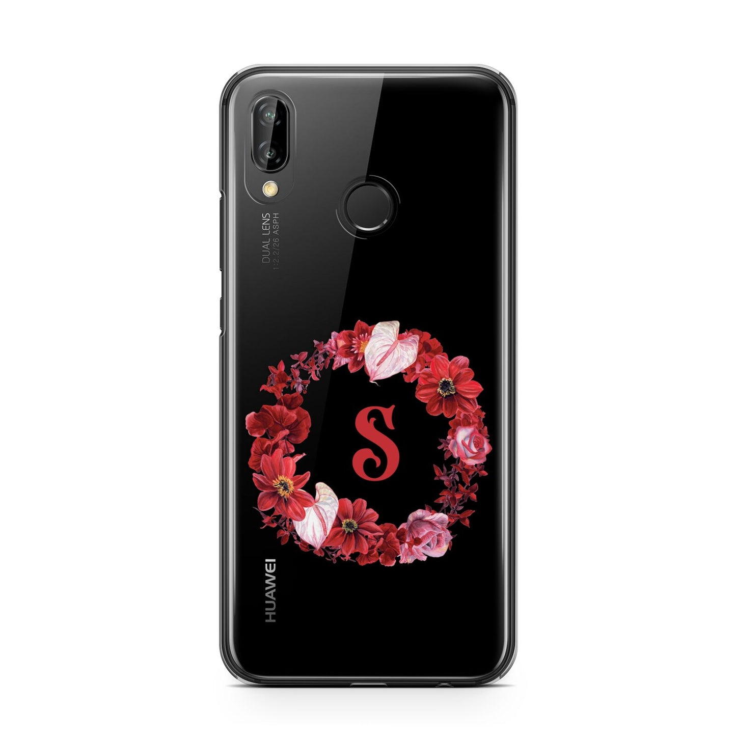 Personalised Initial Floral Wreath Huawei P20 Lite Phone Case