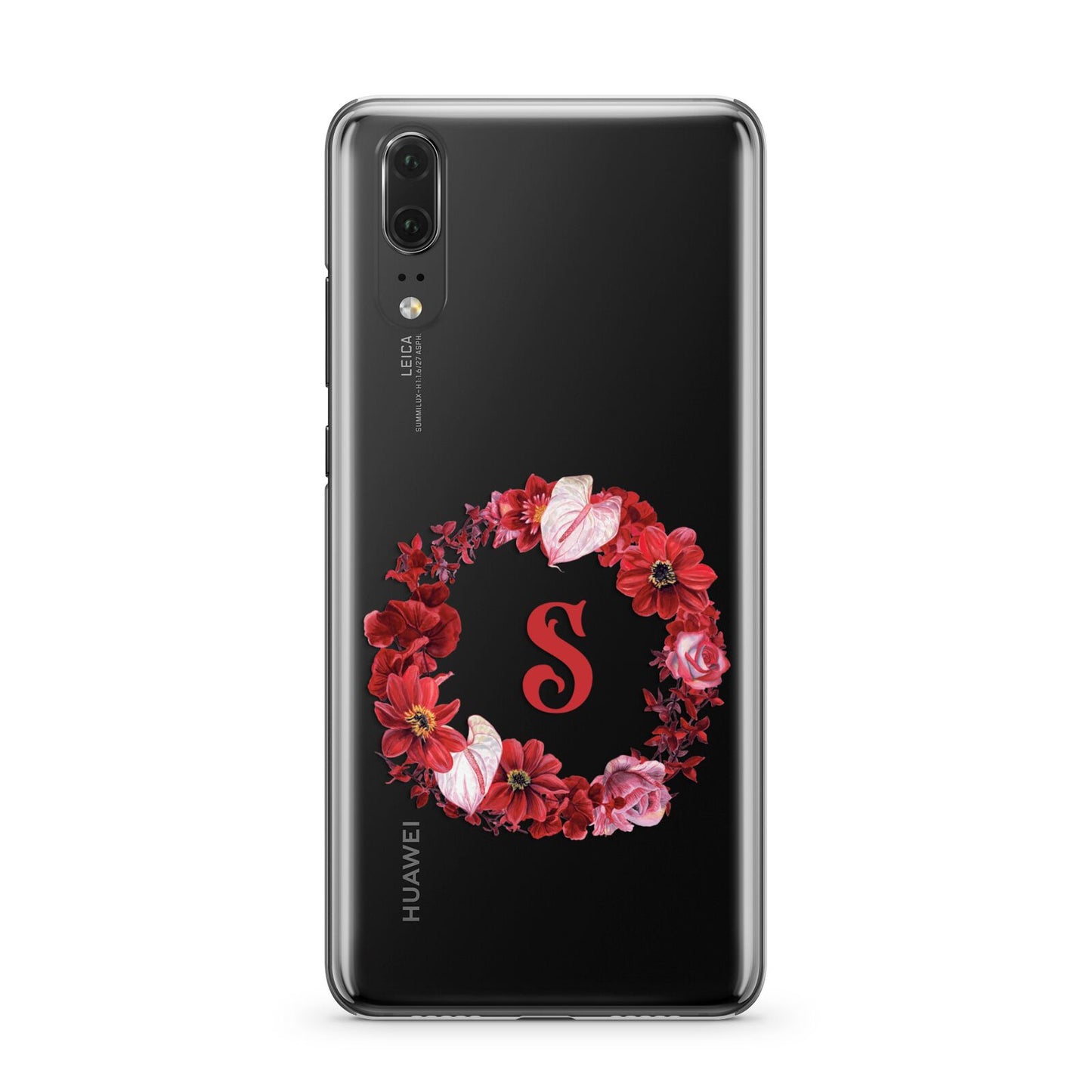 Personalised Initial Floral Wreath Huawei P20 Phone Case