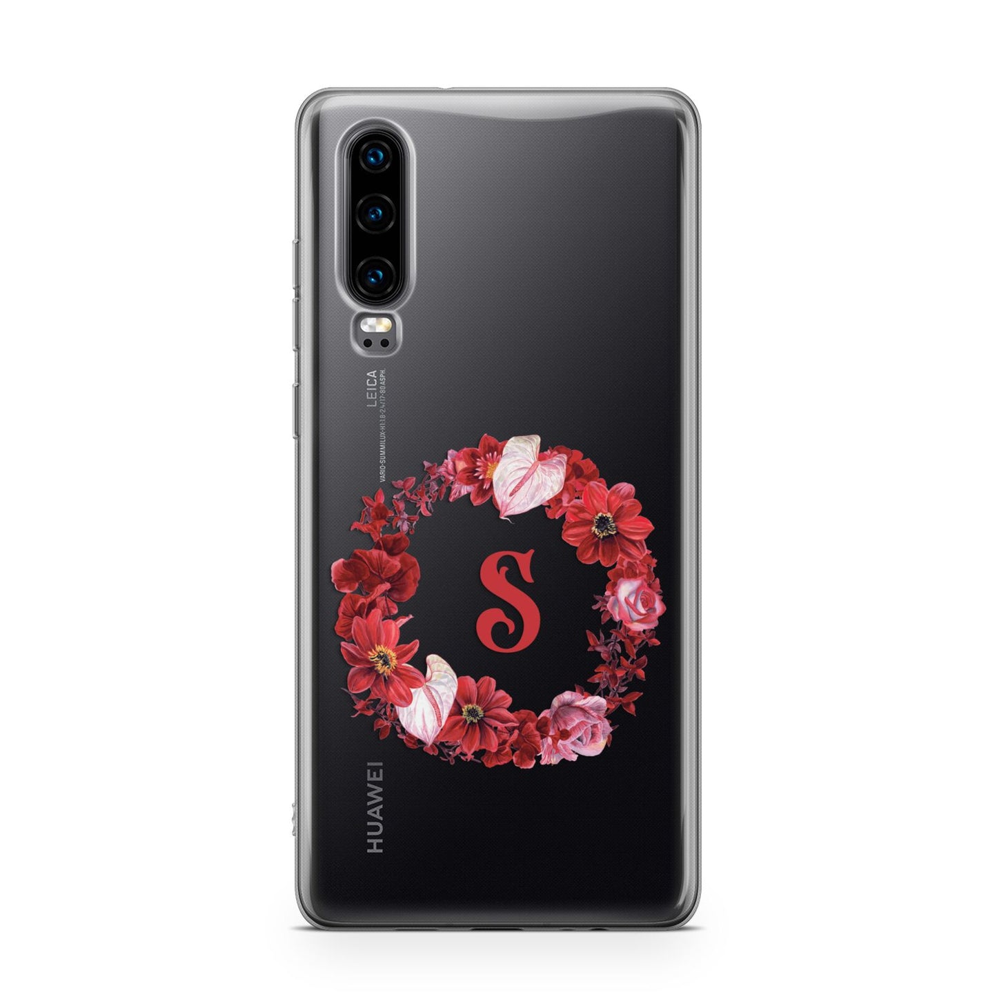 Personalised Initial Floral Wreath Huawei P30 Phone Case