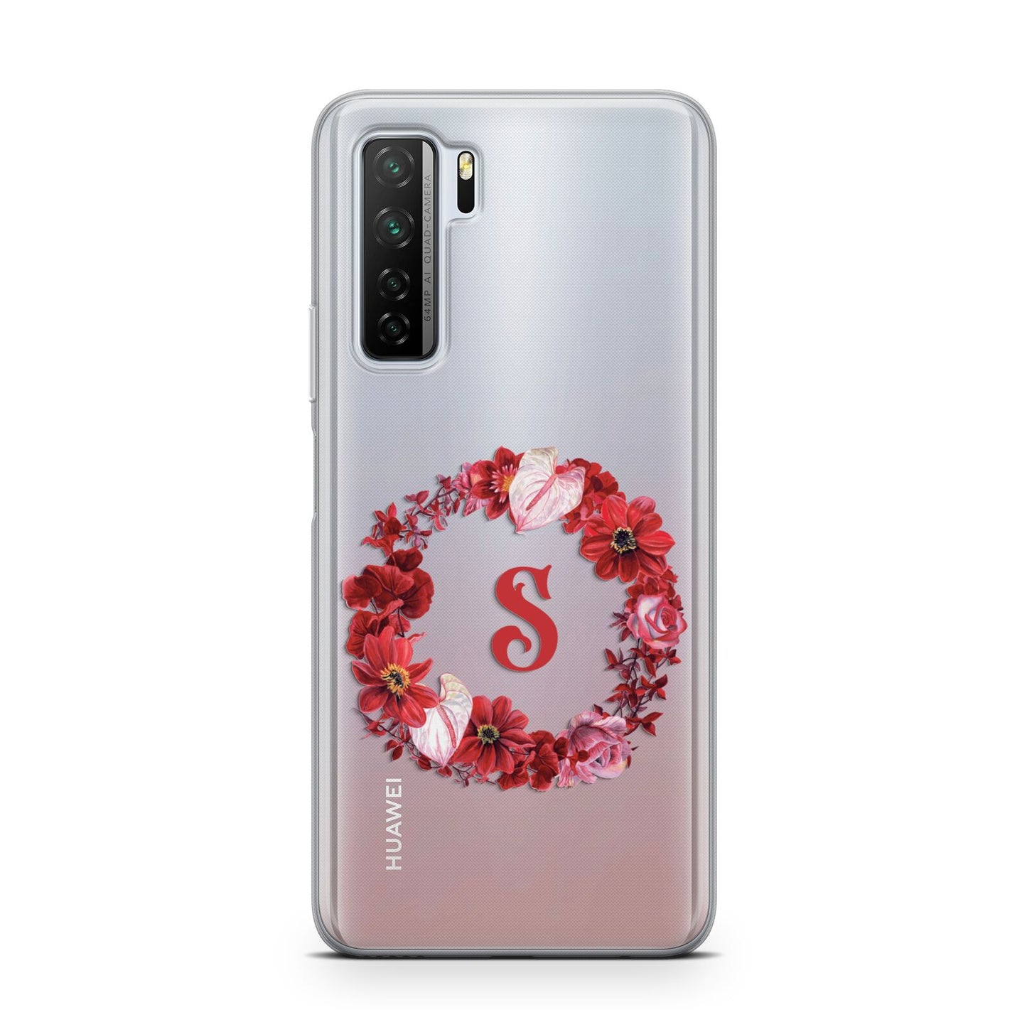 Personalised Initial Floral Wreath Huawei P40 Lite 5G Phone Case