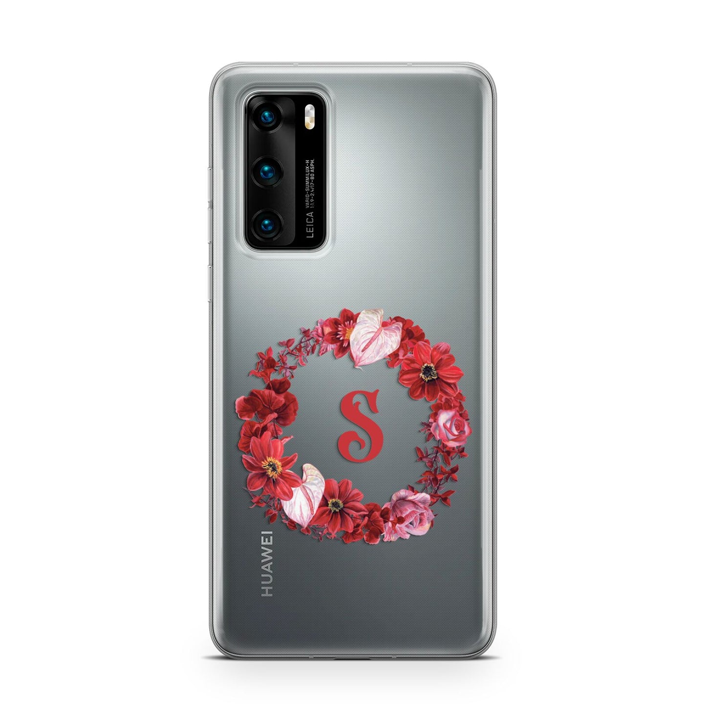 Personalised Initial Floral Wreath Huawei P40 Phone Case