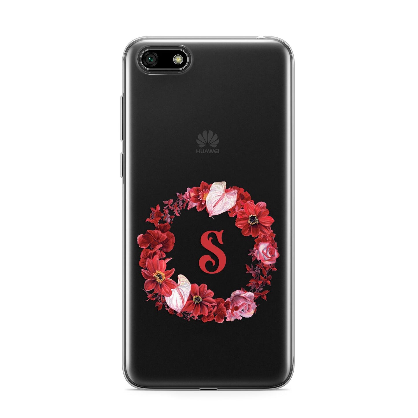 Personalised Initial Floral Wreath Huawei Y5 Prime 2018 Phone Case