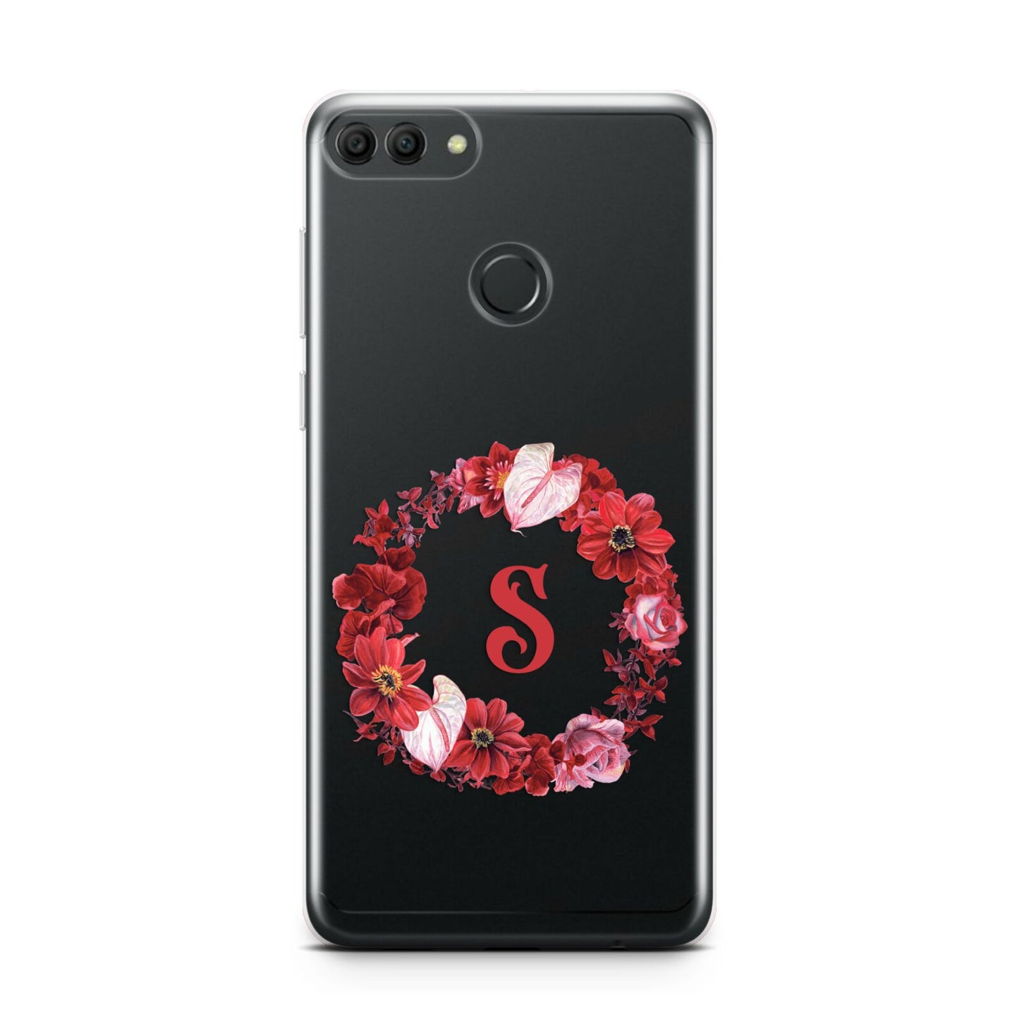 Personalised Initial Floral Wreath Huawei Y9 2018