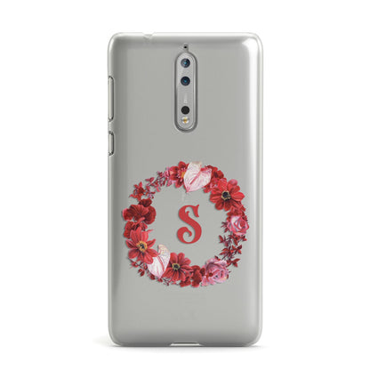 Personalised Initial Floral Wreath Nokia Case