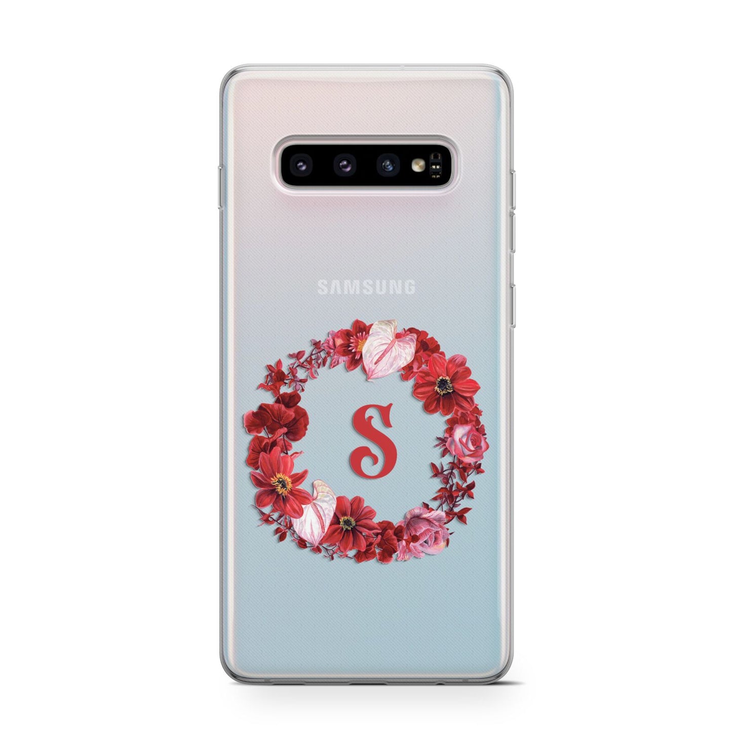 Personalised Initial Floral Wreath Protective Samsung Galaxy Case