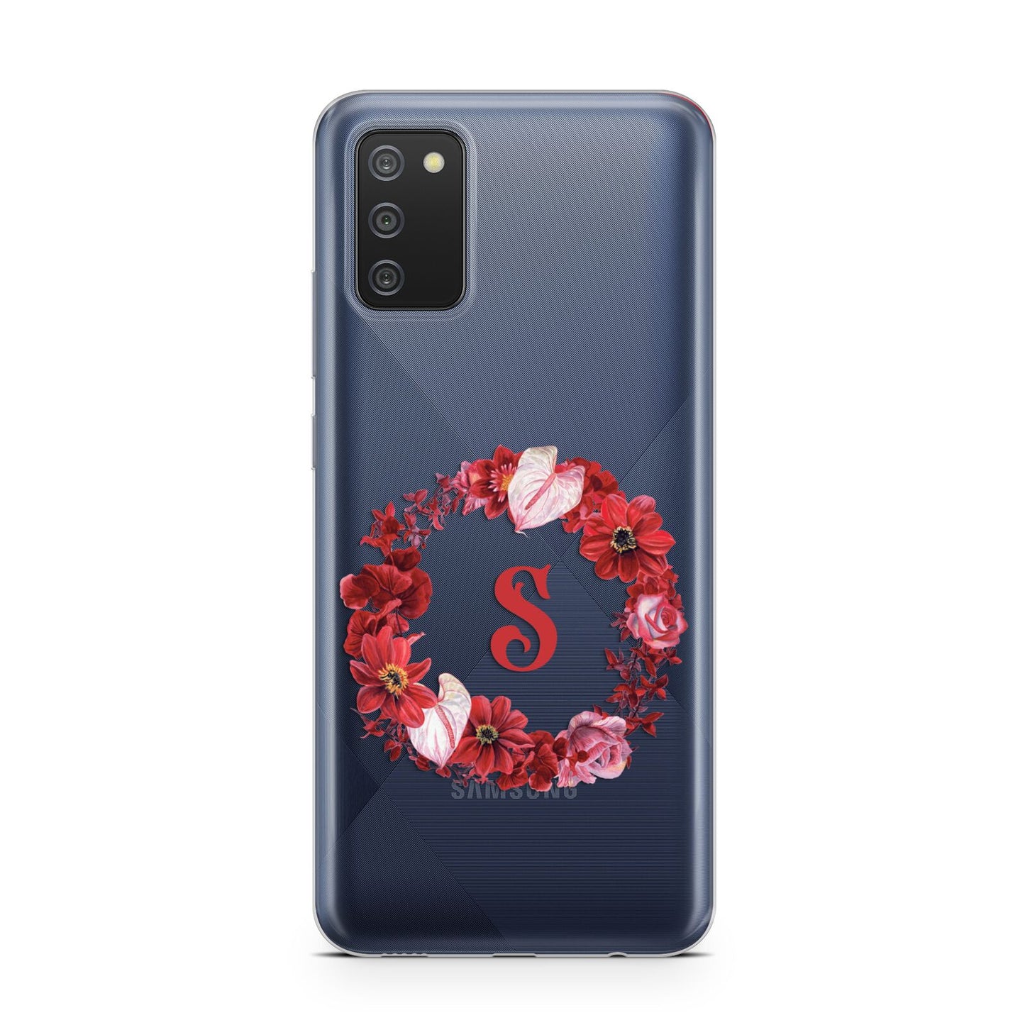 Personalised Initial Floral Wreath Samsung A02s Case