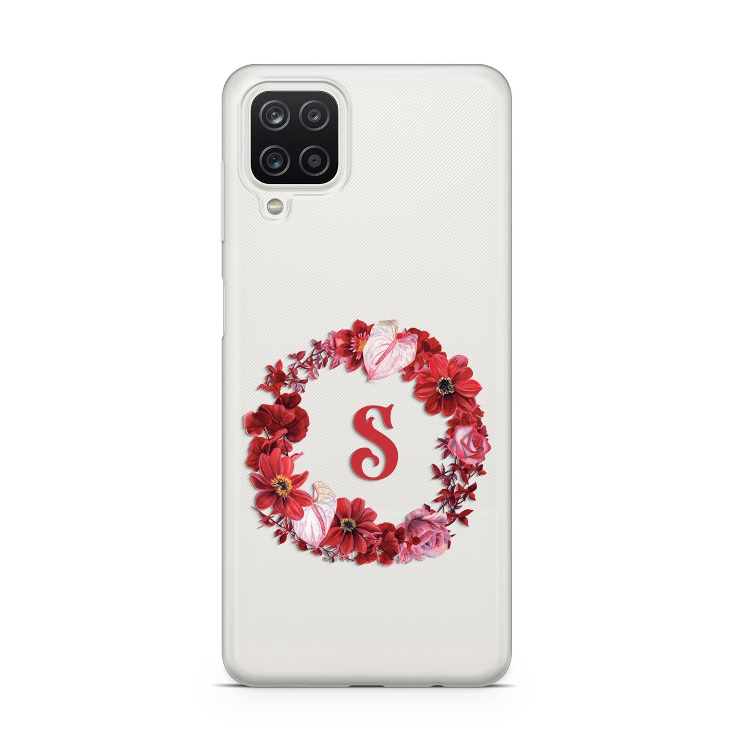 Personalised Initial Floral Wreath Samsung A12 Case