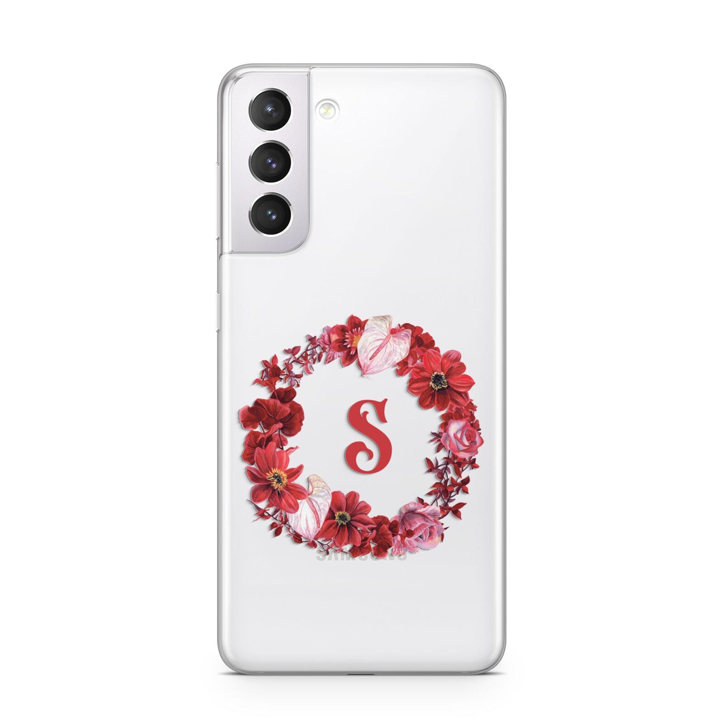 Personalised Initial Floral Wreath Samsung S21 Case