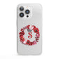 Personalised Initial Floral Wreath iPhone 13 Pro Clear Bumper Case