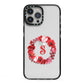 Personalised Initial Floral Wreath iPhone 13 Pro Max Black Impact Case on Silver phone