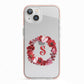 Personalised Initial Floral Wreath iPhone 13 TPU Impact Case with Pink Edges