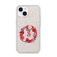 Personalised Initial Floral Wreath iPhone 14 Glitter Tough Case Starlight