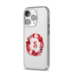 Personalised Initial Floral Wreath iPhone 14 Pro Clear Tough Case Silver Angled Image