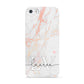 Personalised Initial Pink Marble Apple iPhone 5 Case