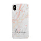 Personalised Initial Pink Marble Apple iPhone Xs Max 3D Tough Case