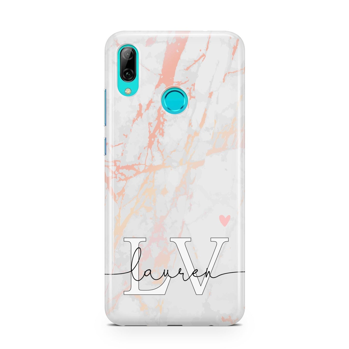 Personalised Initial Pink Marble Huawei P Smart 2019 Case