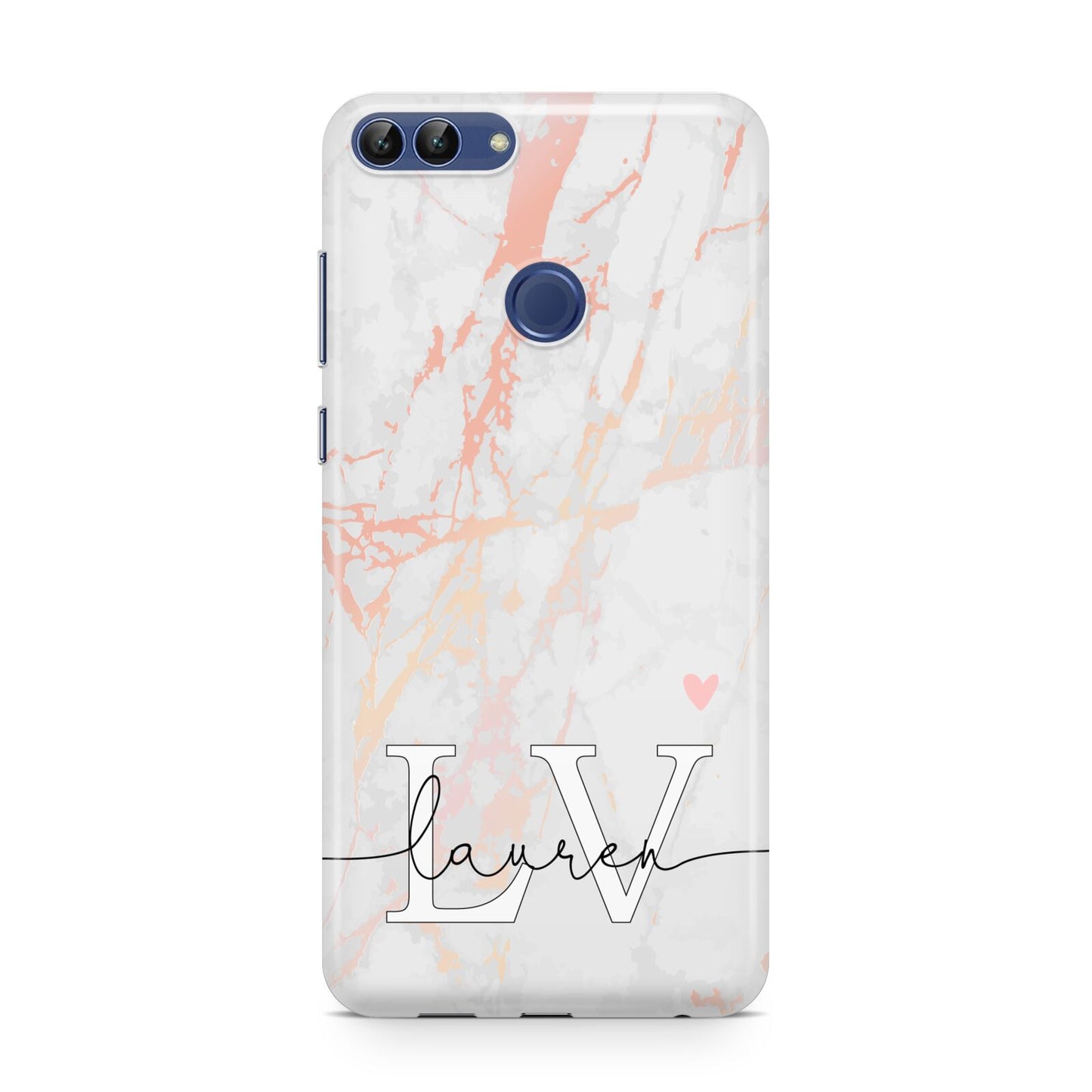 Personalised Initial Pink Marble Huawei P Smart Case