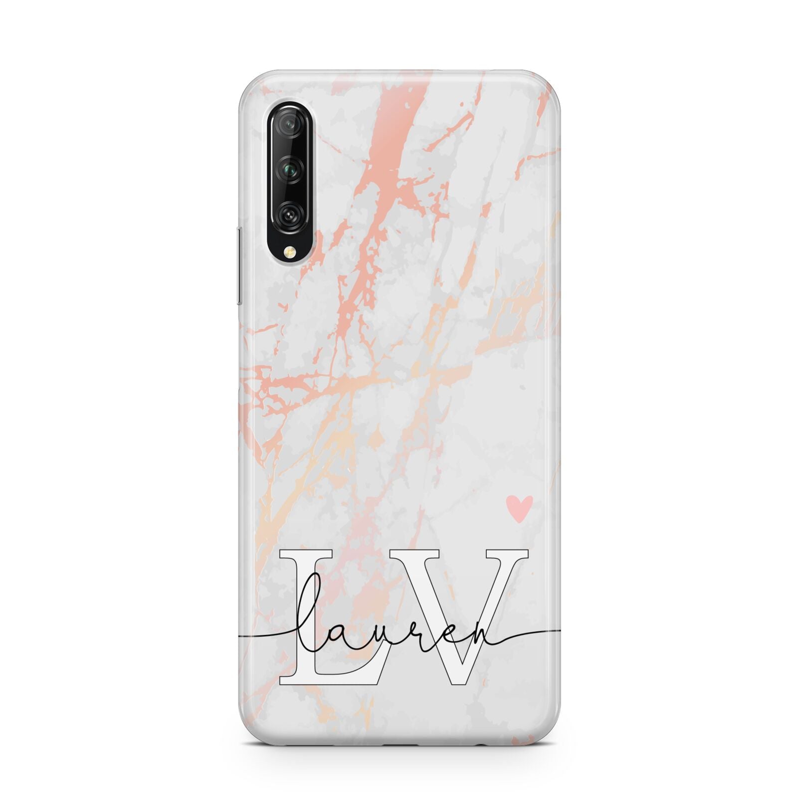 Personalised Initial Pink Marble Huawei P Smart Pro 2019