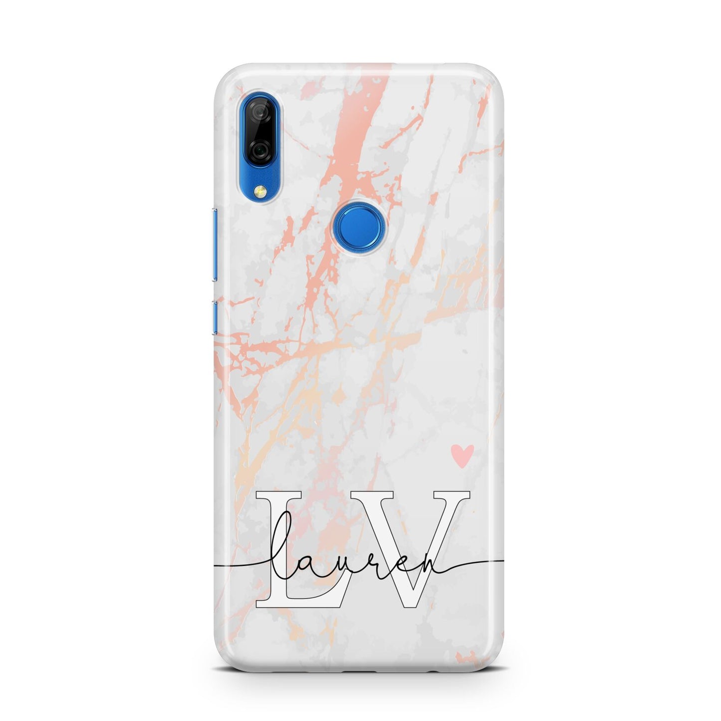 Personalised Initial Pink Marble Huawei P Smart Z