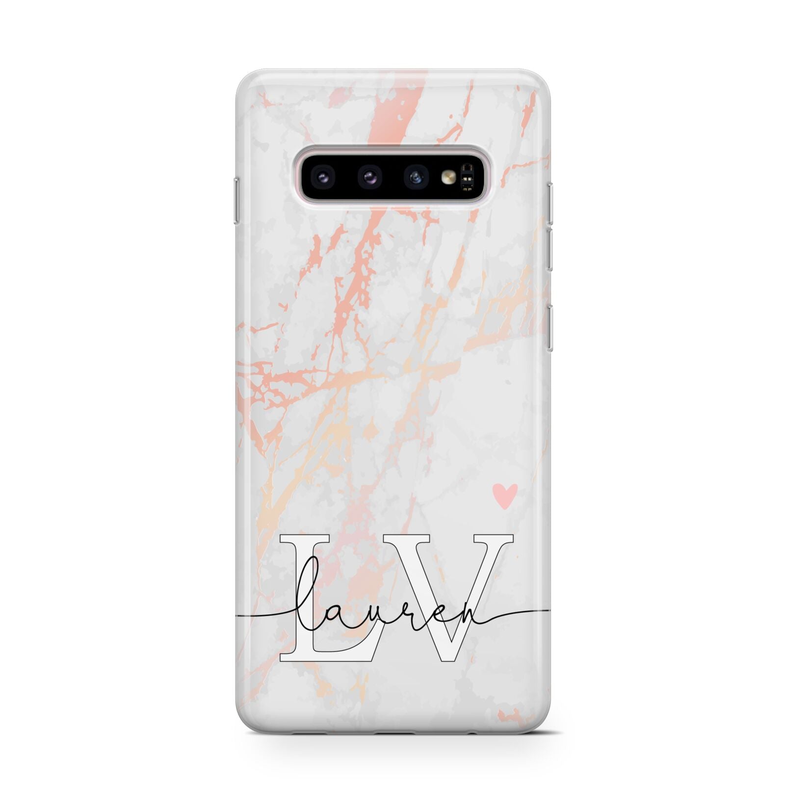 Personalised Initial Pink Marble Protective Samsung Galaxy Case