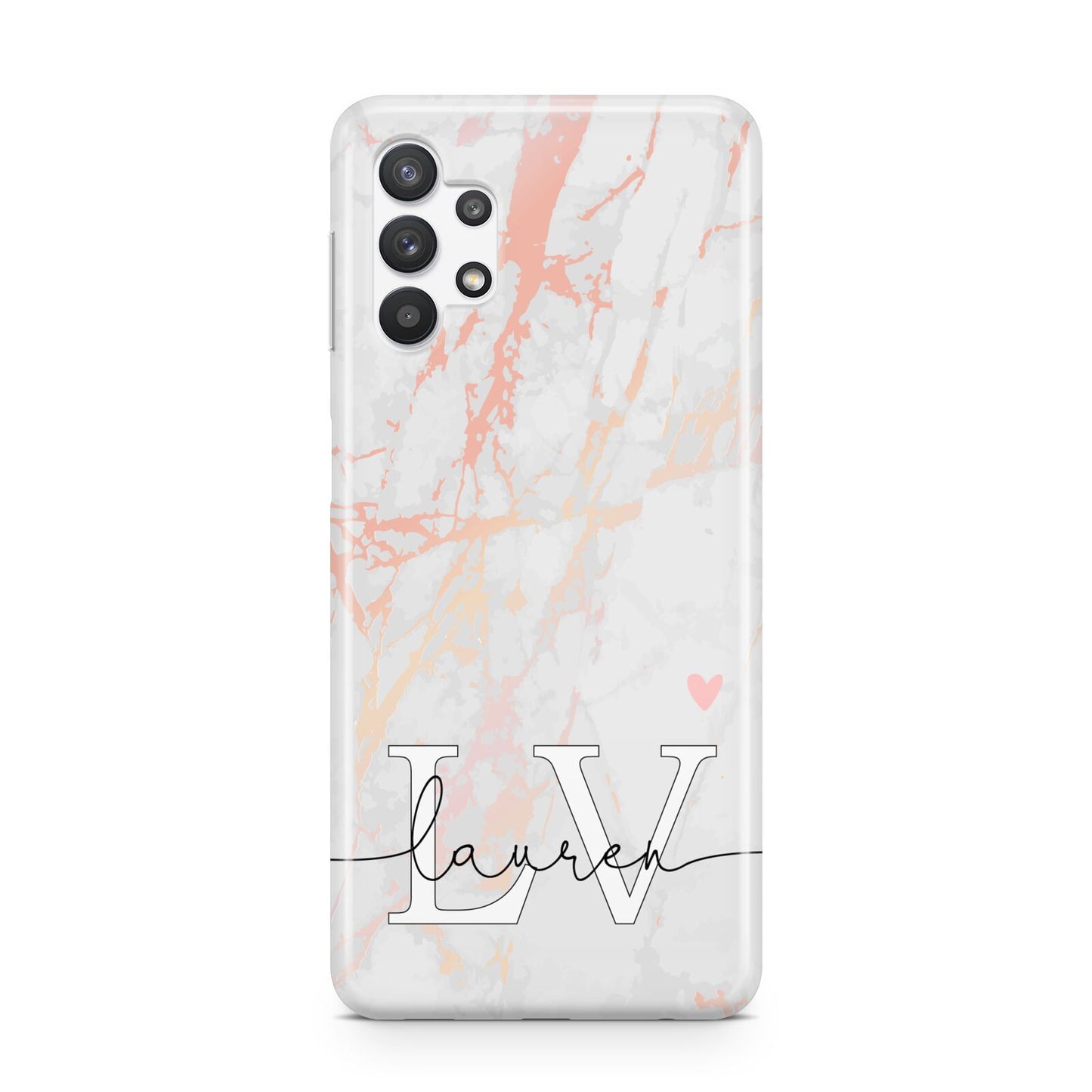 Personalised Initial Pink Marble Samsung A32 5G Case