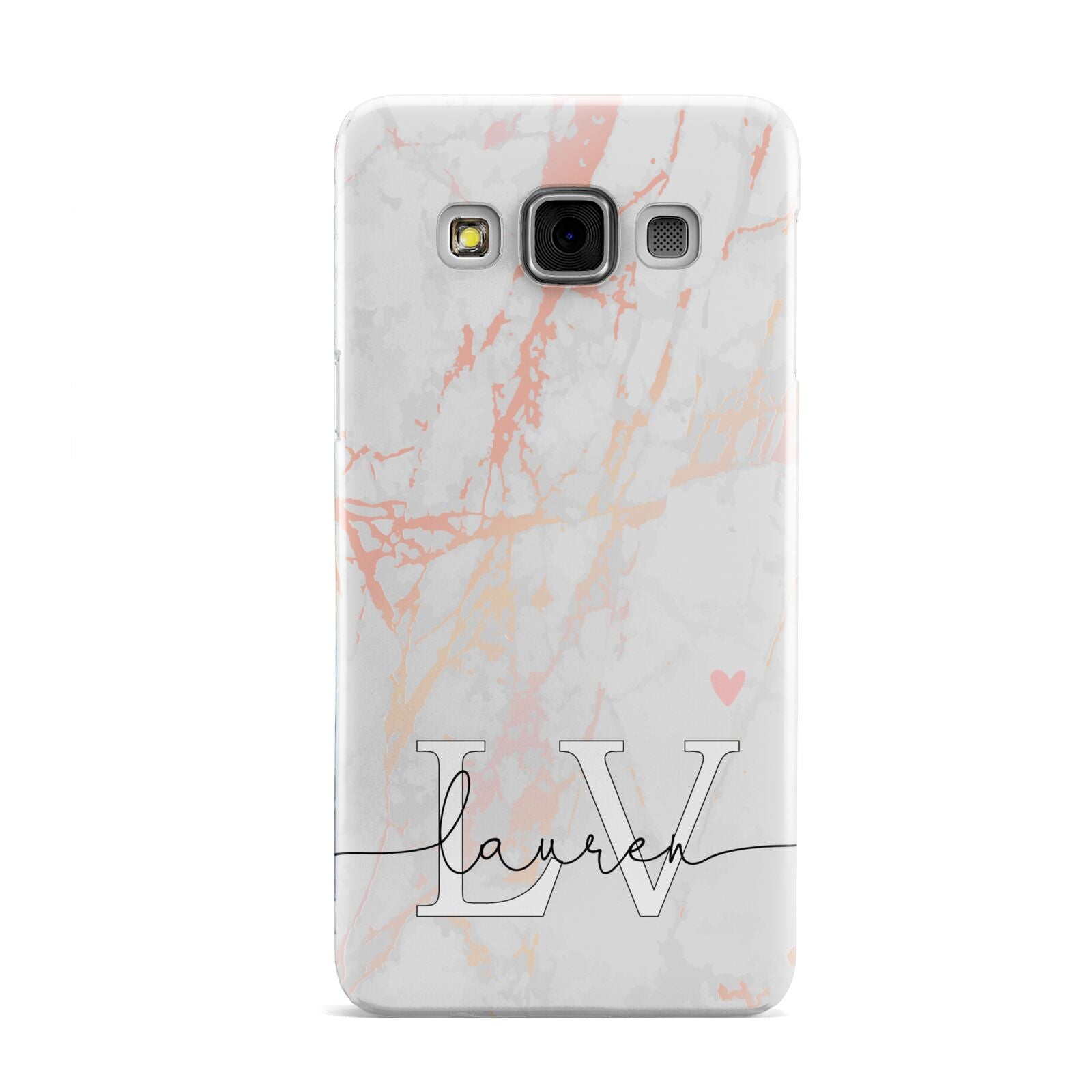 Personalised Initial Pink Marble Samsung Galaxy A3 Case