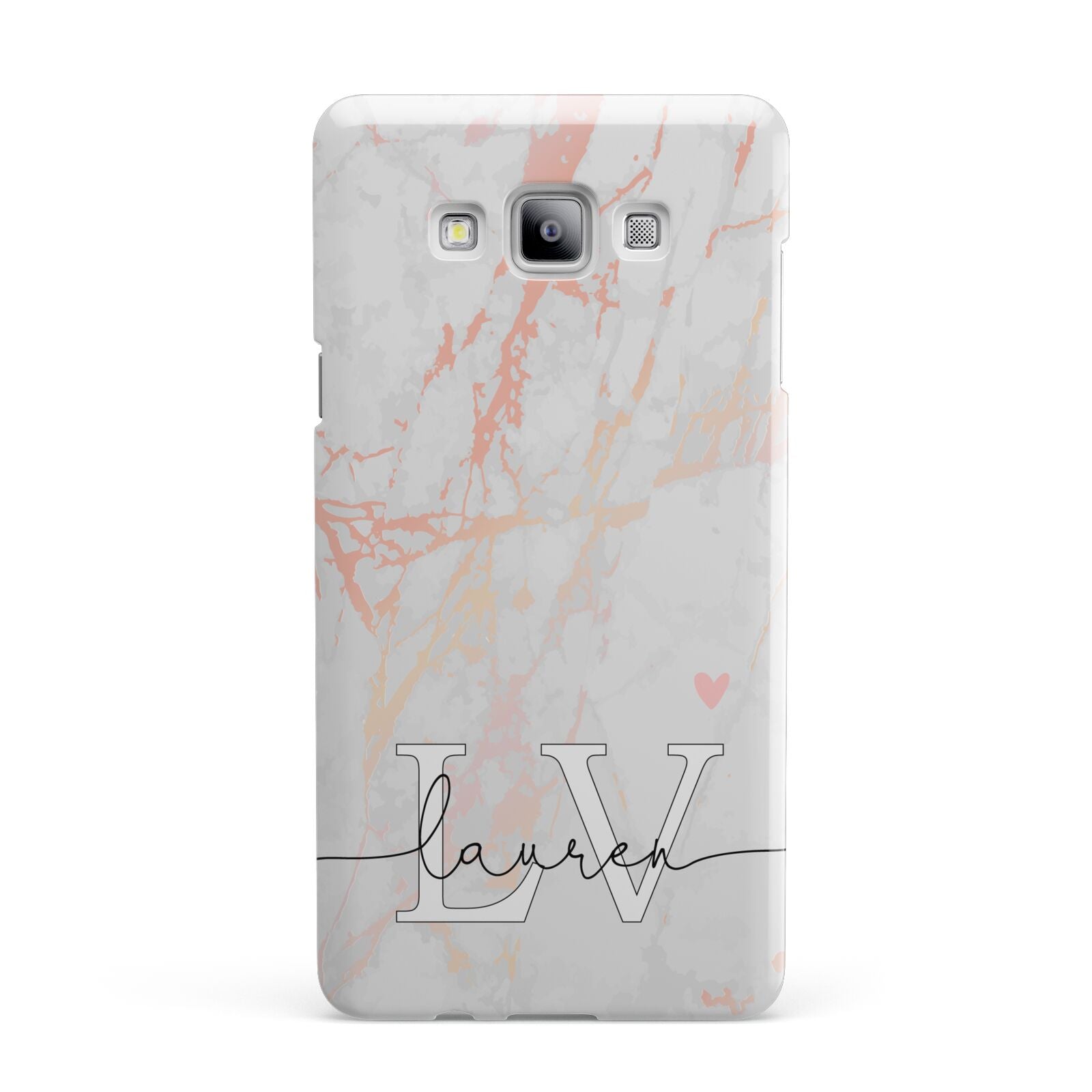 Personalised Initial Pink Marble Samsung Galaxy A7 2015 Case