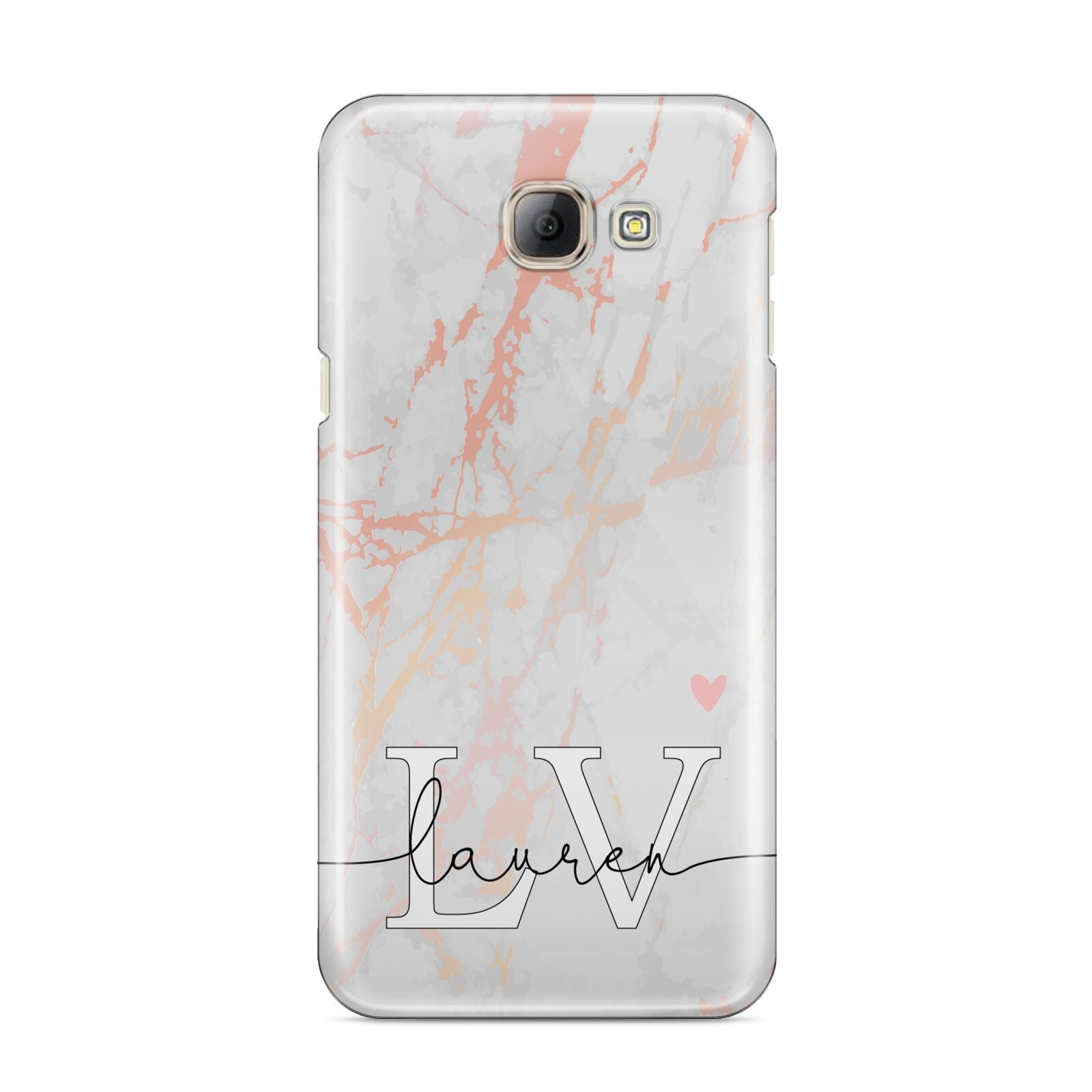 Personalised Initial Pink Marble Samsung Galaxy A8 2016 Case