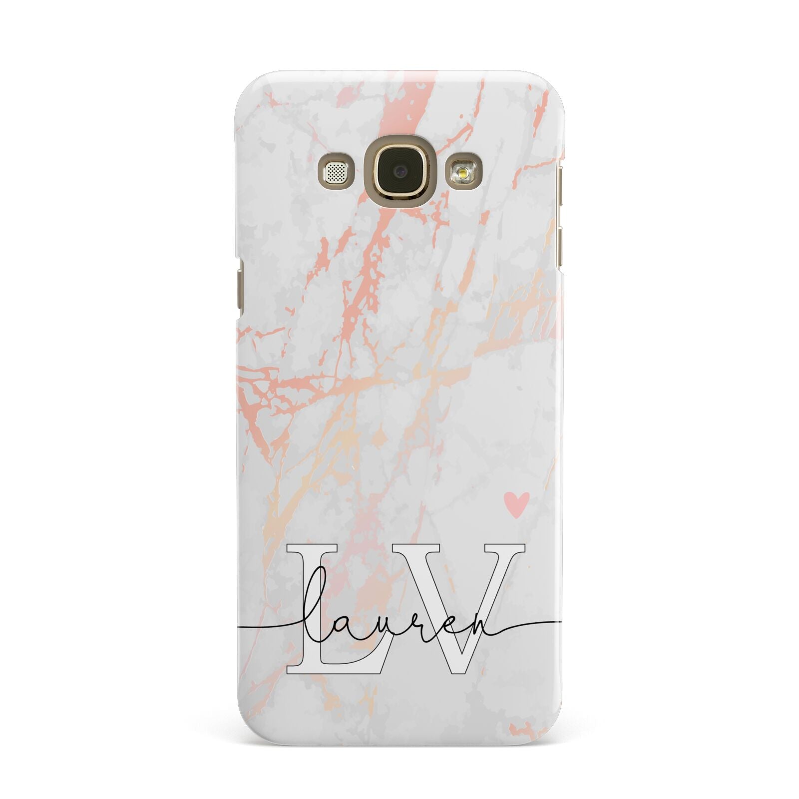 Personalised Initial Pink Marble Samsung Galaxy A8 Case