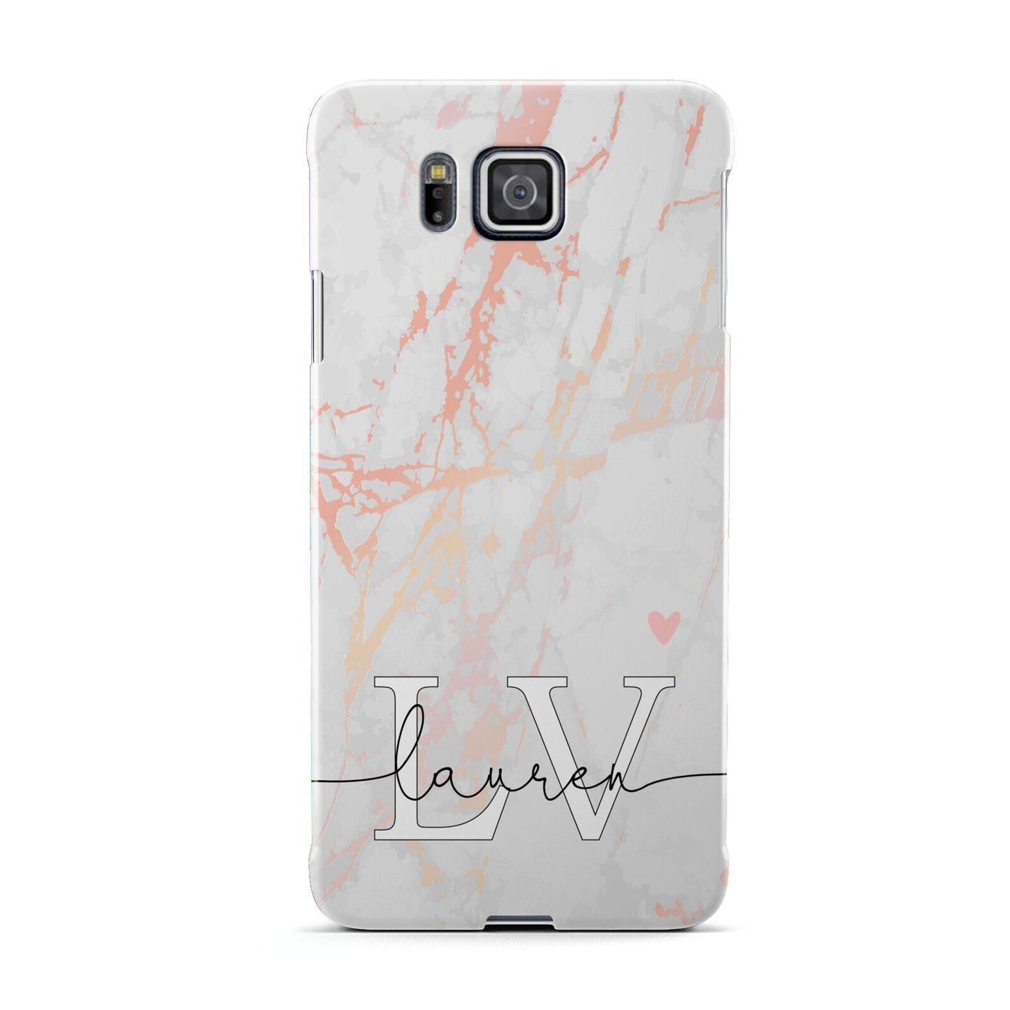 Personalised Initial Pink Marble Samsung Galaxy Alpha Case