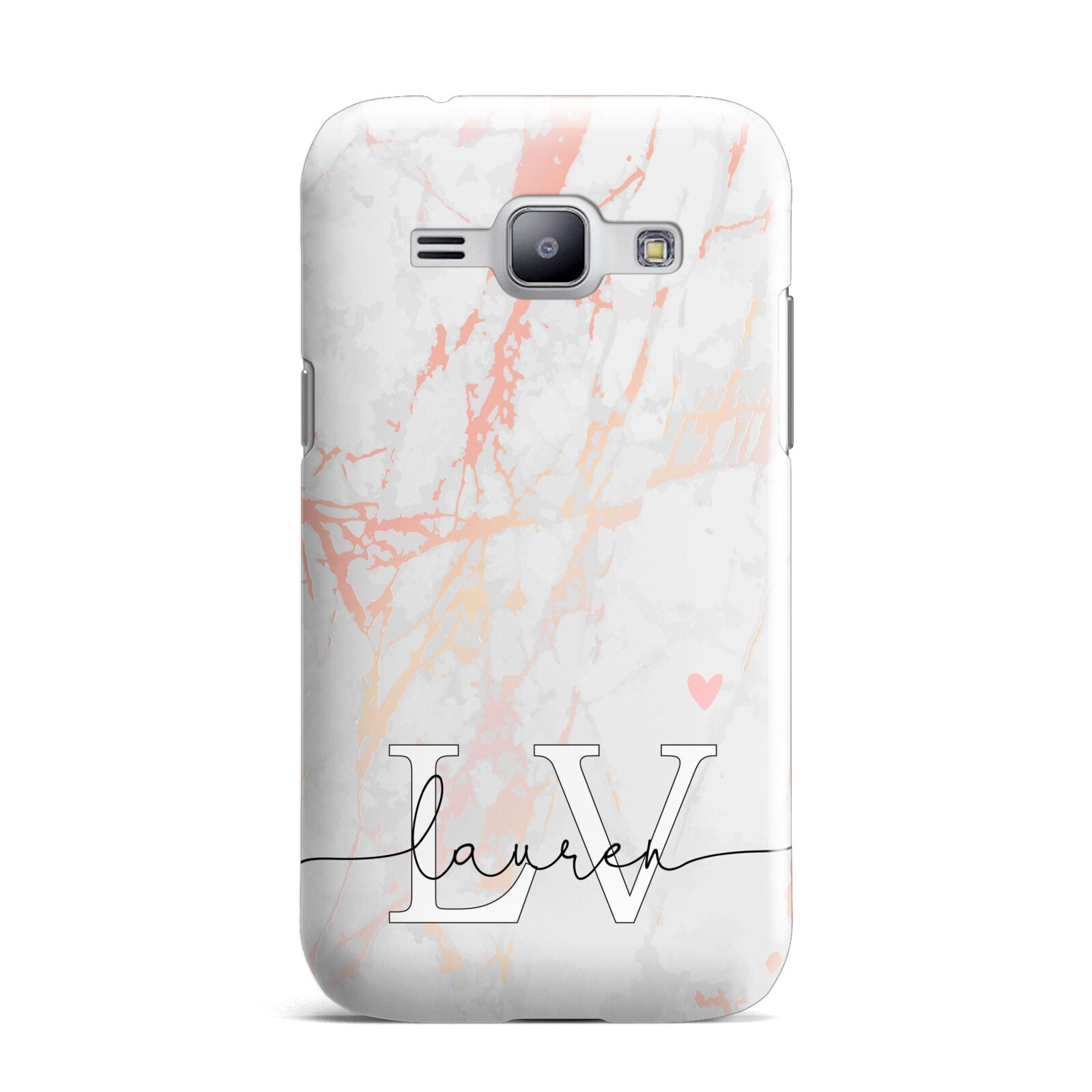 Personalised Initial Pink Marble Samsung Galaxy J1 2015 Case