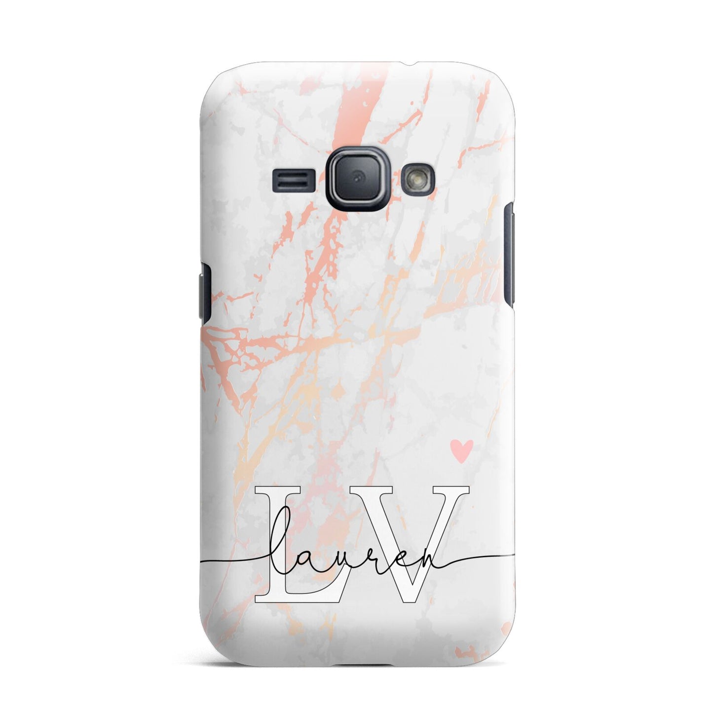 Personalised Initial Pink Marble Samsung Galaxy J1 2016 Case