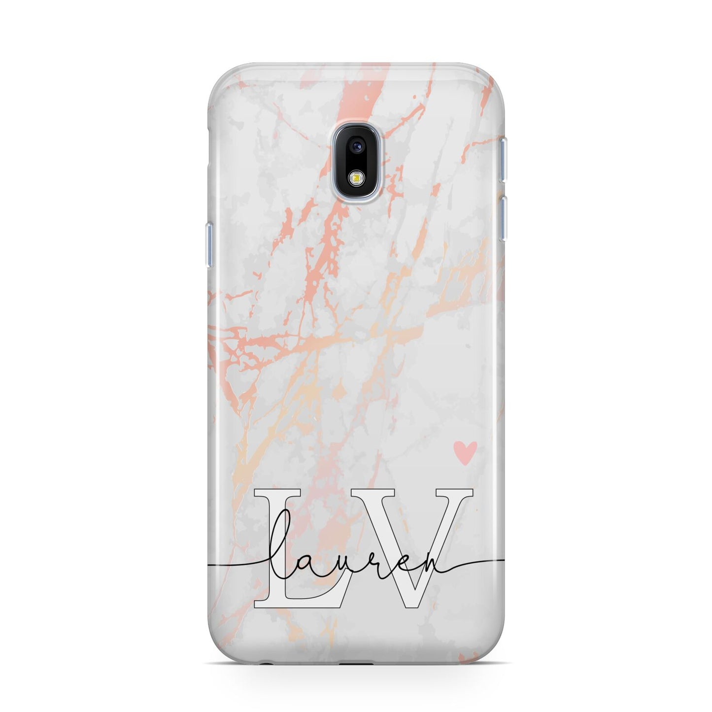 Personalised Initial Pink Marble Samsung Galaxy J3 2017 Case