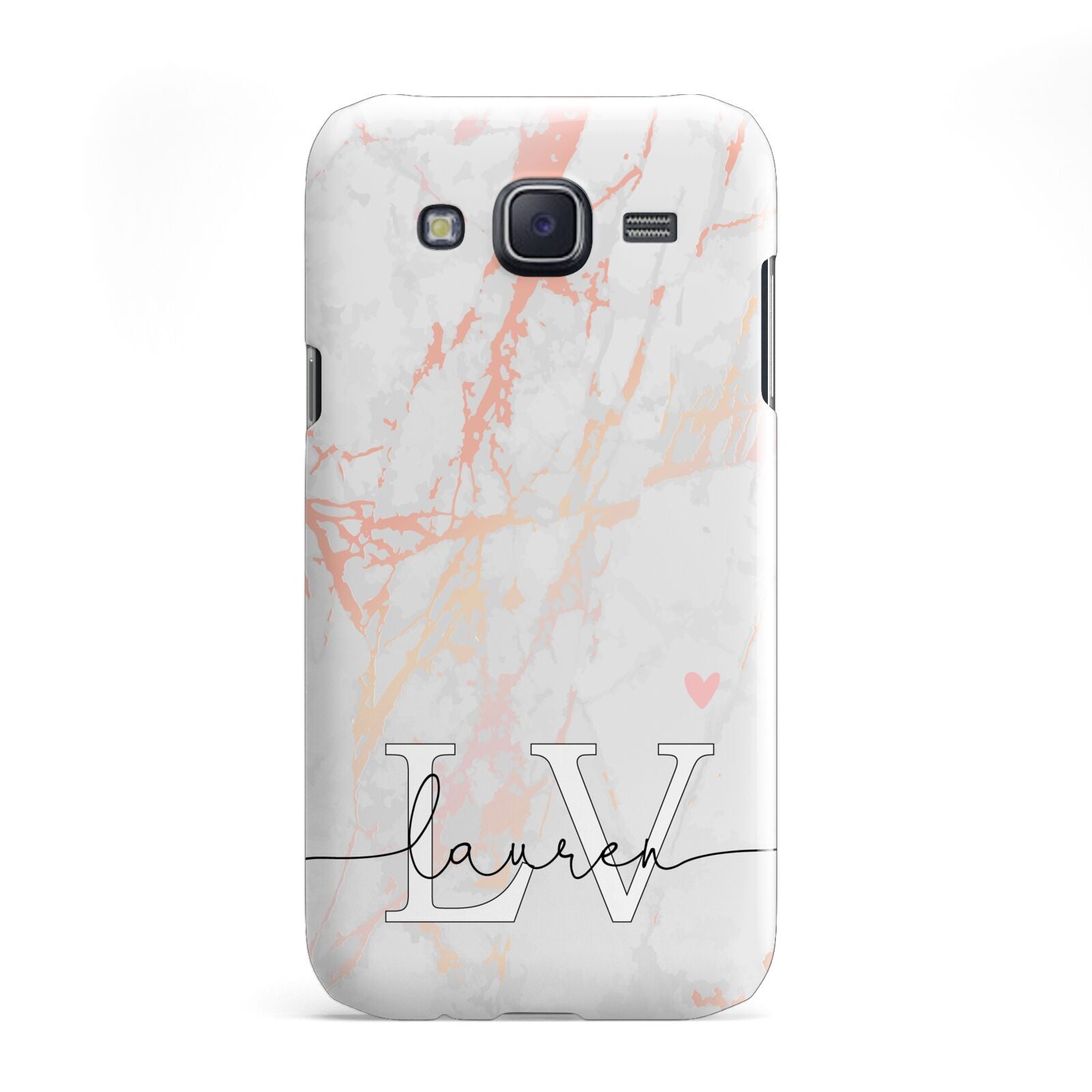 Personalised Initial Pink Marble Samsung Galaxy J5 Case