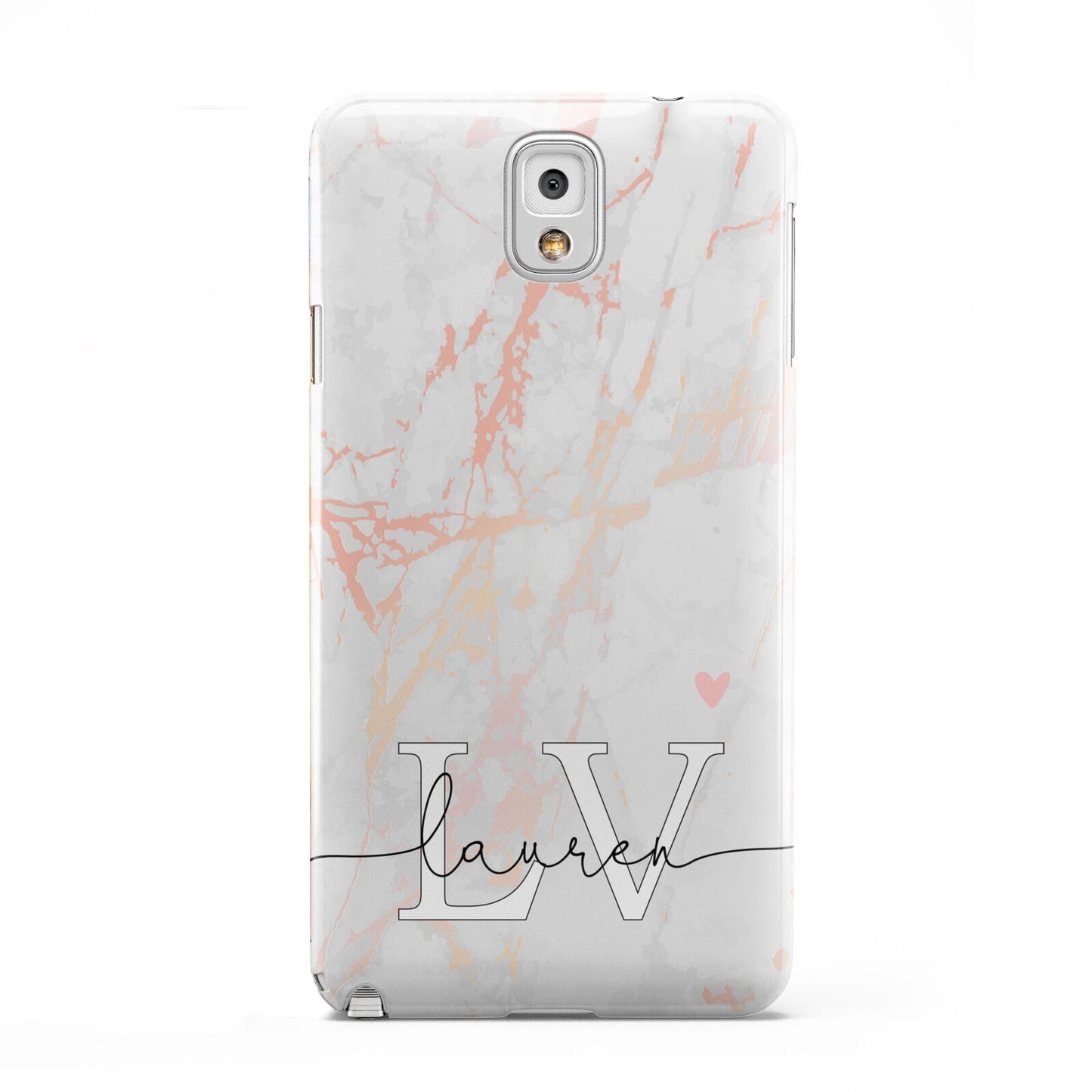 Personalised Initial Pink Marble Samsung Galaxy Note 3 Case