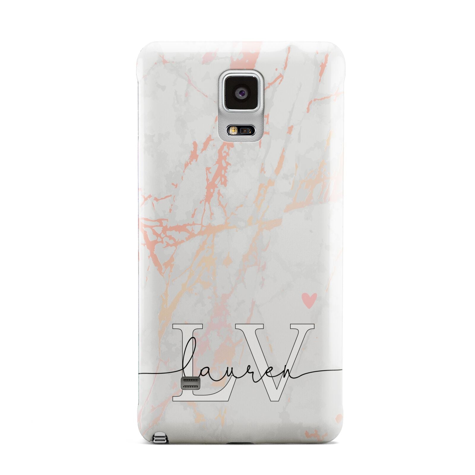 Personalised Initial Pink Marble Samsung Galaxy Note 4 Case