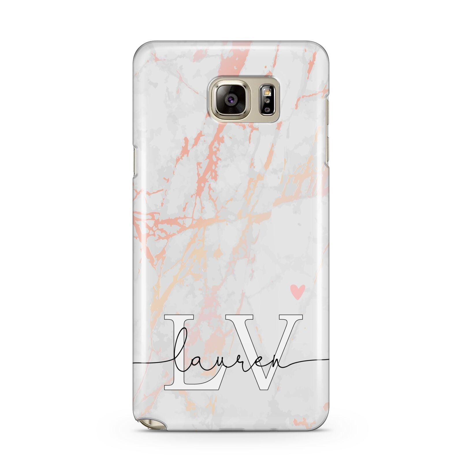 Personalised Initial Pink Marble Samsung Galaxy Note 5 Case