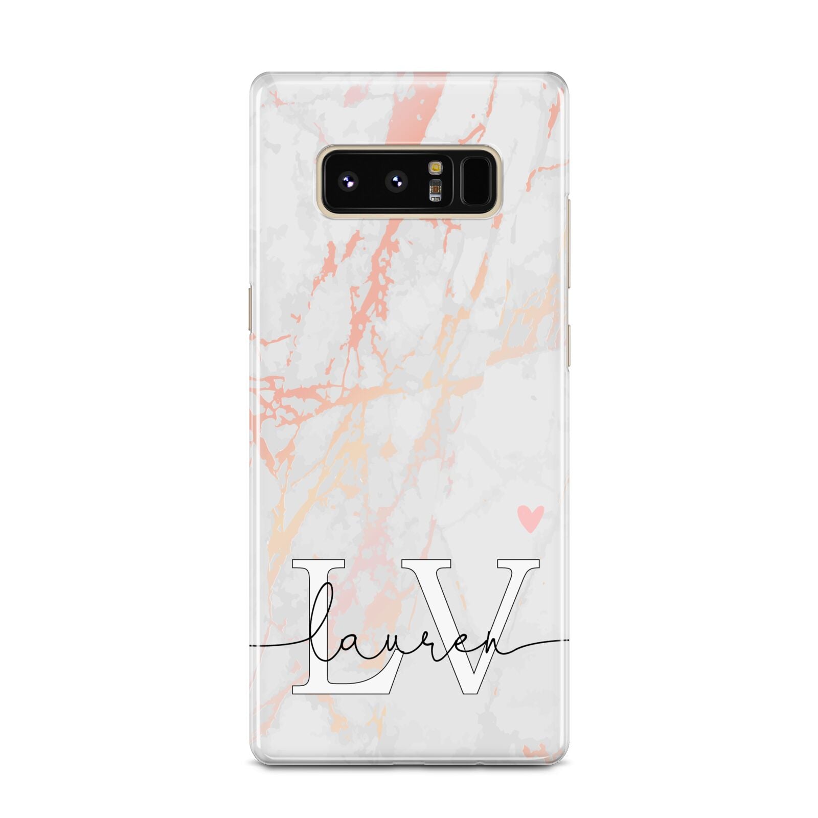 Personalised Initial Pink Marble Samsung Galaxy Note 8 Case