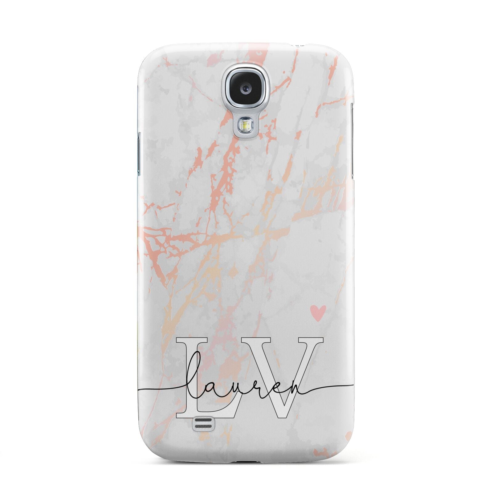 Personalised Initial Pink Marble Samsung Galaxy S4 Case